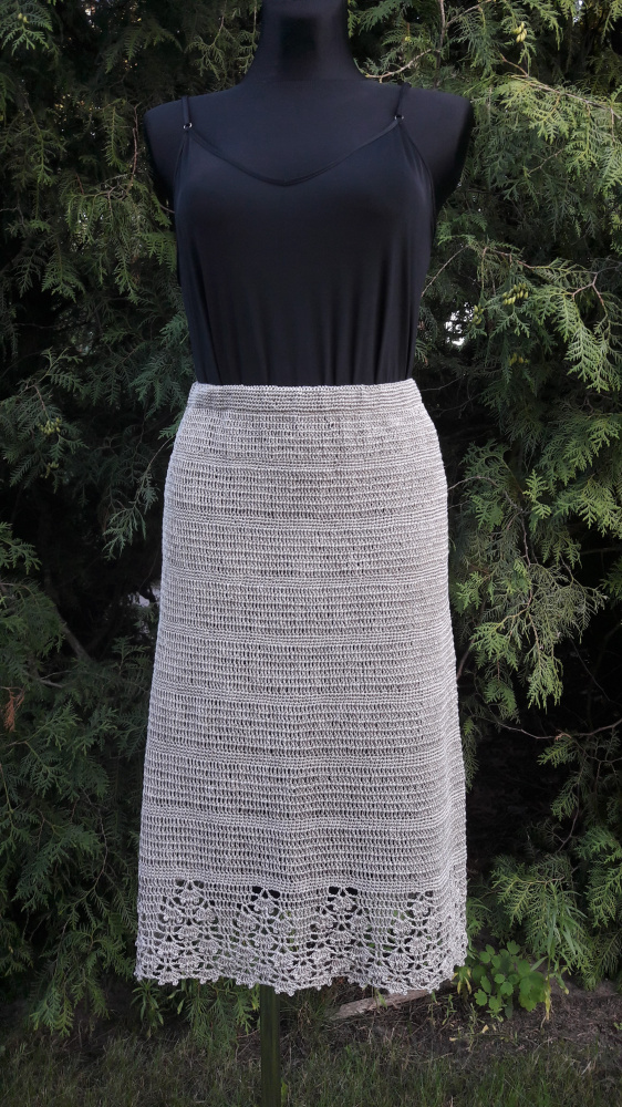 Crochet linen skirt