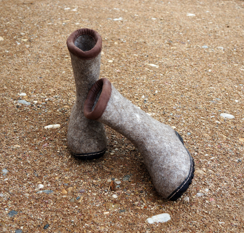 Handmade eco felted boots for men or women. Snow boots. 