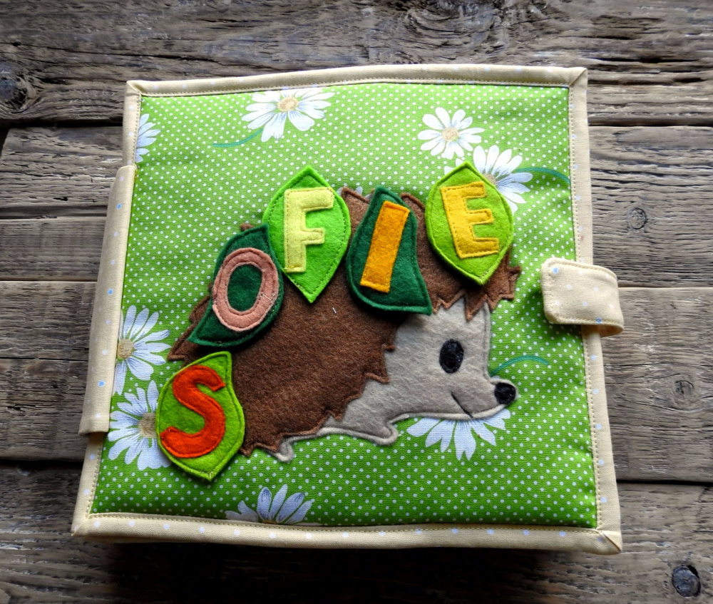 Quiet book with hedgehog