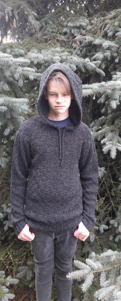 Hooded grey sweater picture no. 2