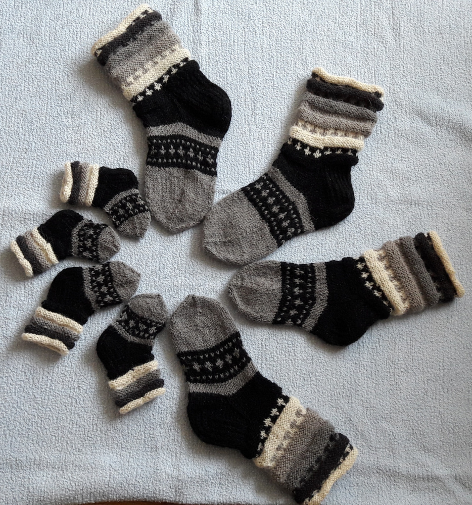 Hand knitted socks Grey