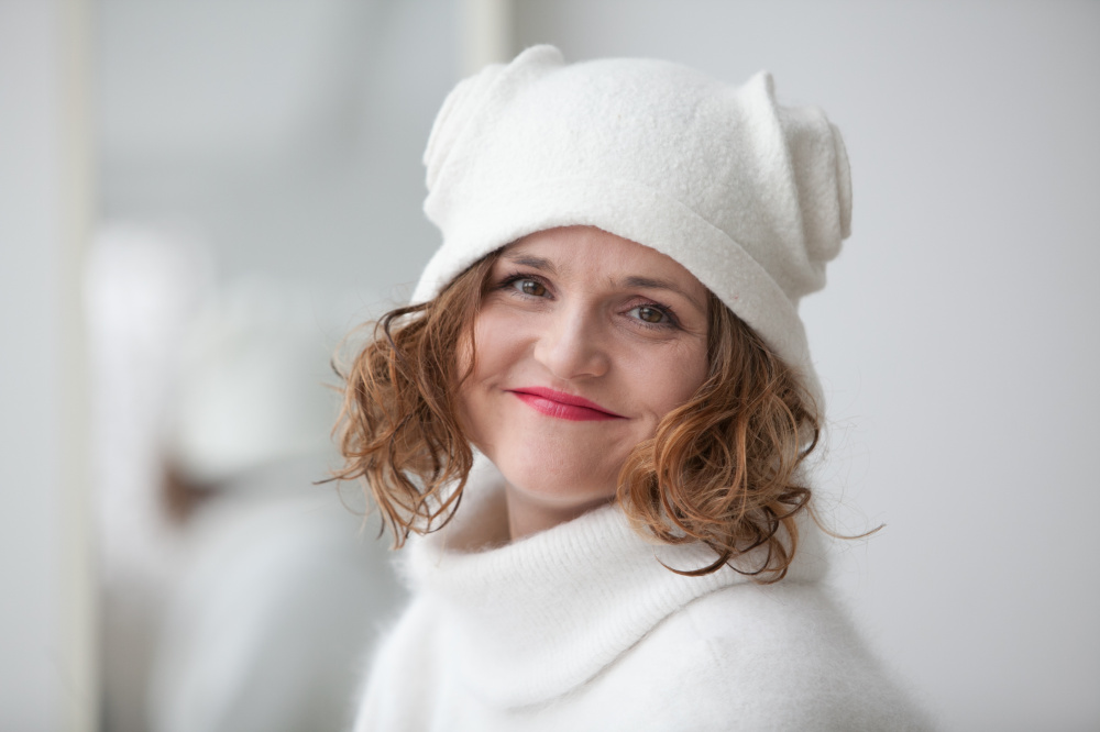 Velta balta merino vilnos kepure