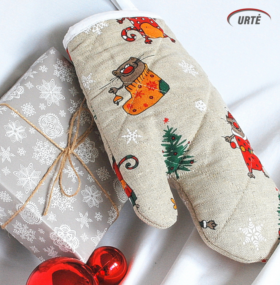 Diner oven gloves, baking glove, potholders, cooking-mitts Christmas Kittens