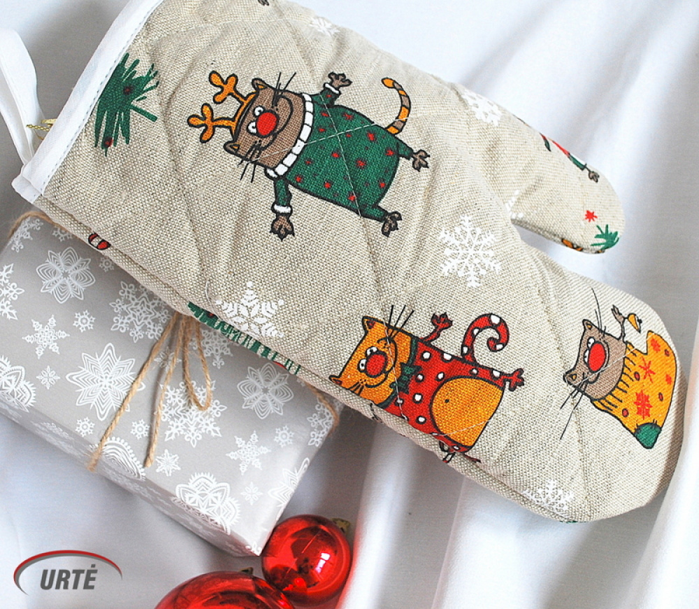 Diner oven gloves, baking glove, potholders, cooking-mitts Christmas Kittens picture no. 2