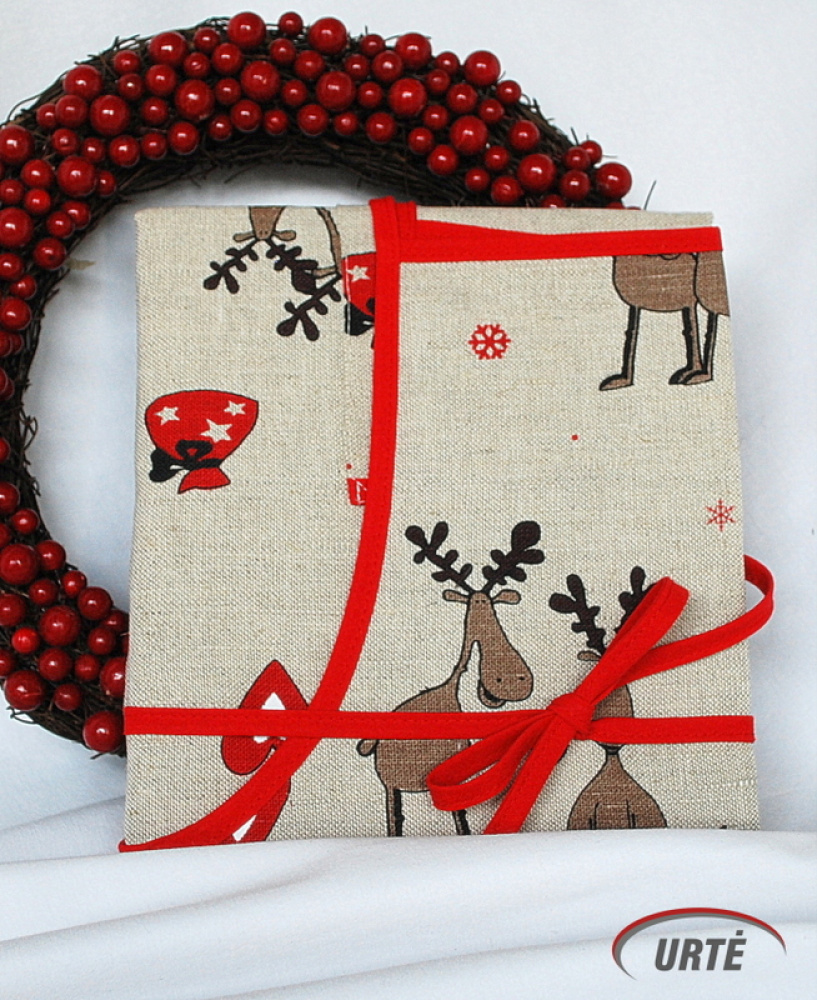 Linen Cotton Apron Christmas Deer, Funny Kitchen Apron, Cute Linen Apron picture no. 2