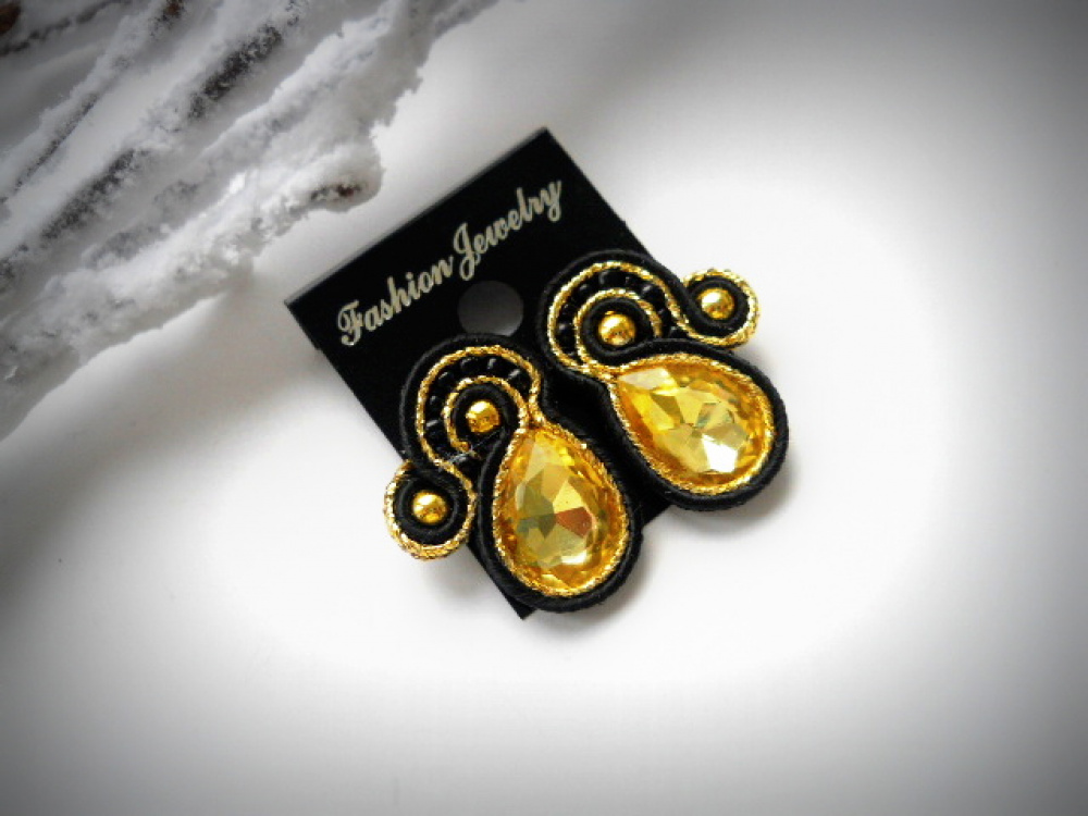 auskarai "Black&Gold"