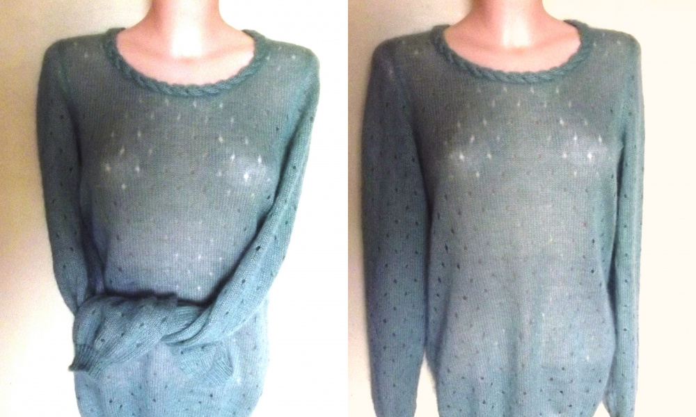 Gentle green mohair sweater