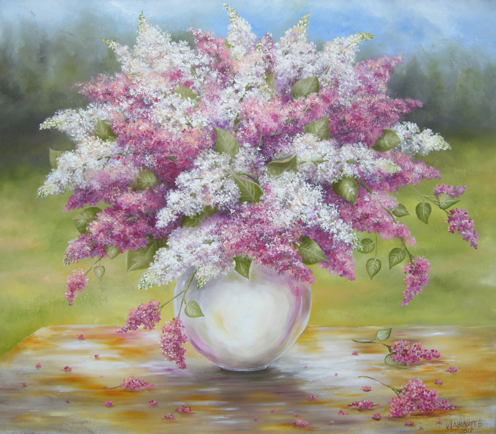 Alyvų kerai 80x70, aliejus/drobė