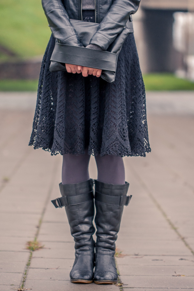 Black lace skirt