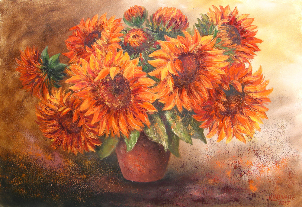 Saulėgrąžos 55x80, al.drobė