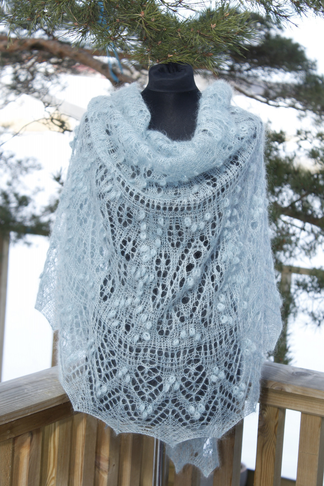 Blue Mohair shawl