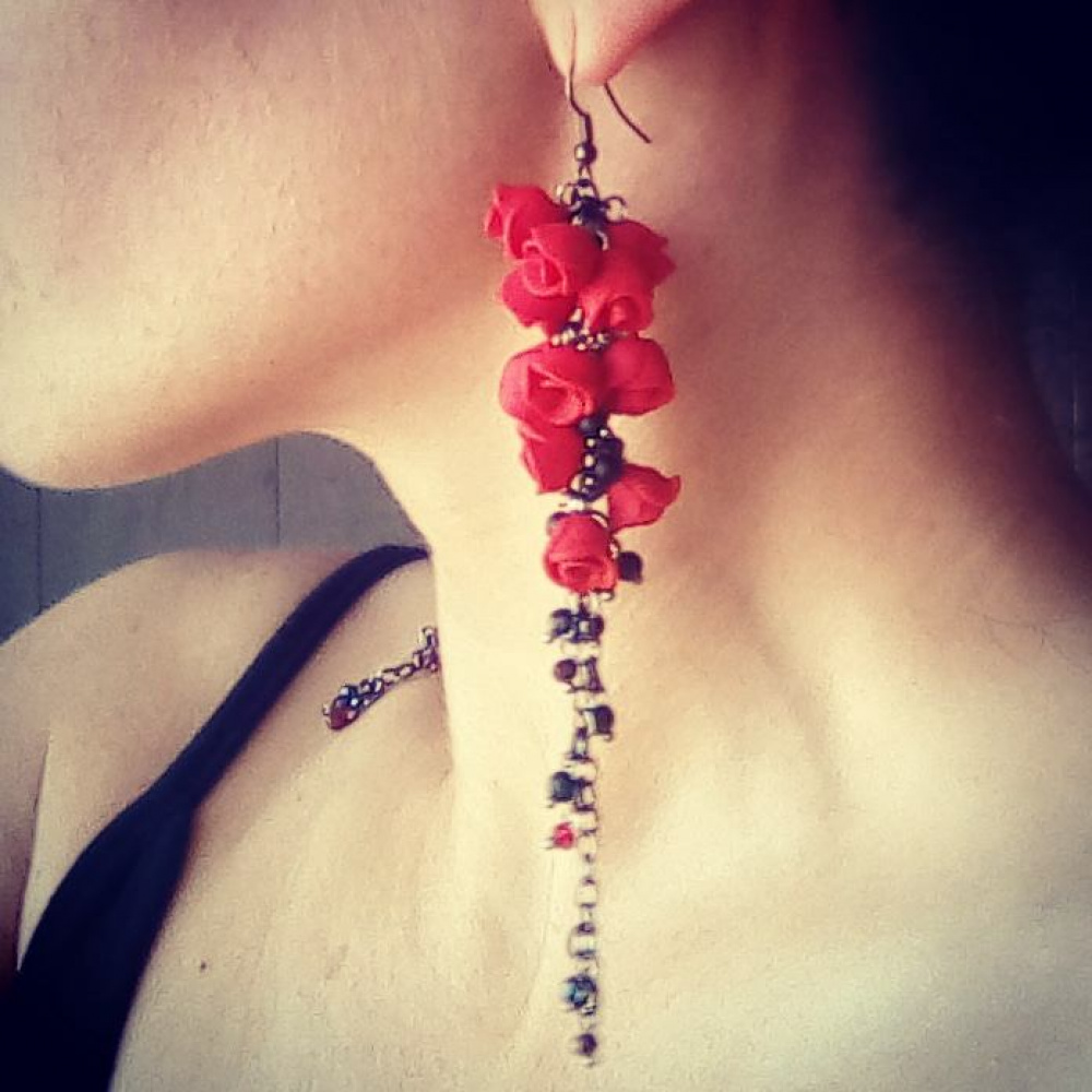 Earings ''Red Roses"
