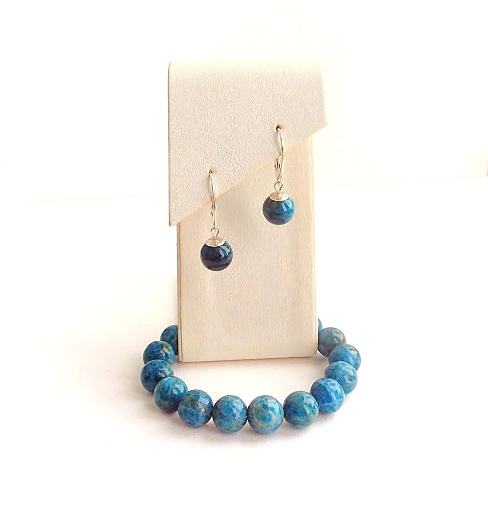 Apatite earrings and bracelet