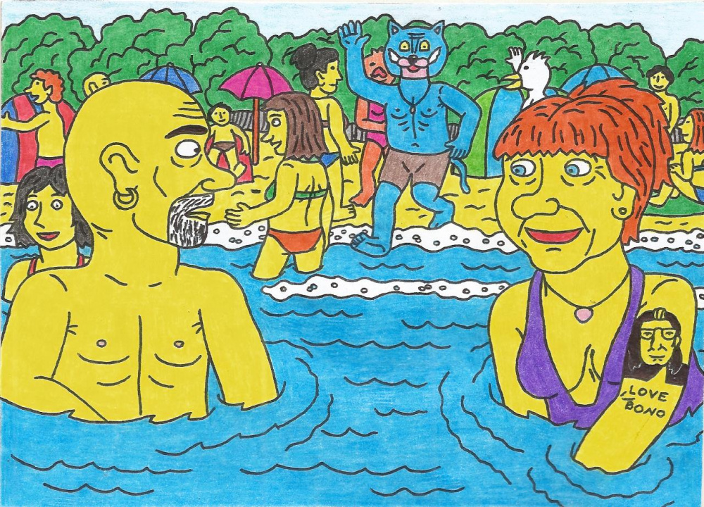 Batuoto Katino draugai maudosi Baltijos jūroje