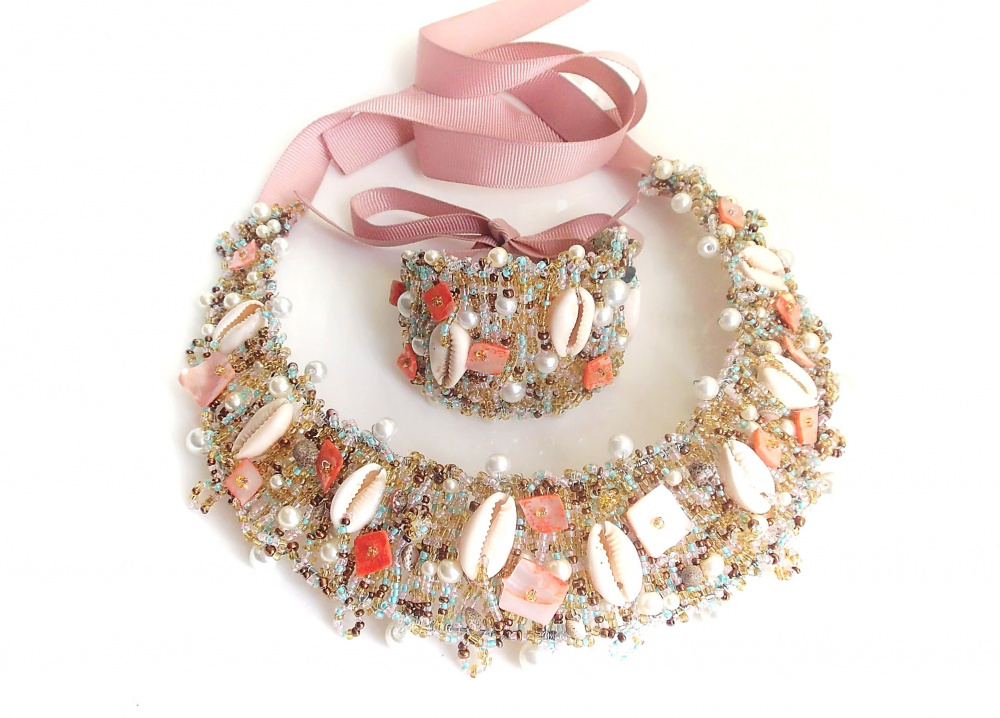 Sea complect: necklace and bracelet