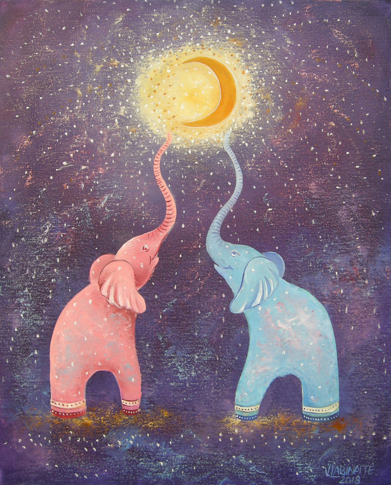 Užburtas mėnulis 40x50, al.drobe_130 eur