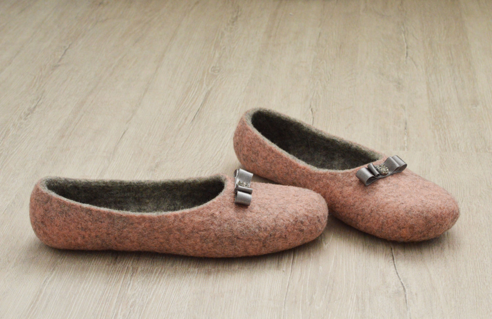 Felted women's house shoes PINK picture no. 2
