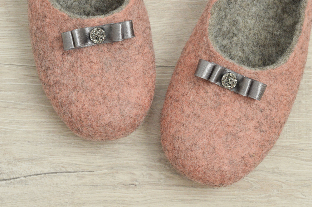 Felted women's house shoes PINK picture no. 3