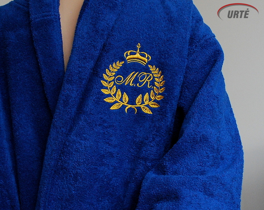 Siuvinėtas medvilninis chalatas su inicialais