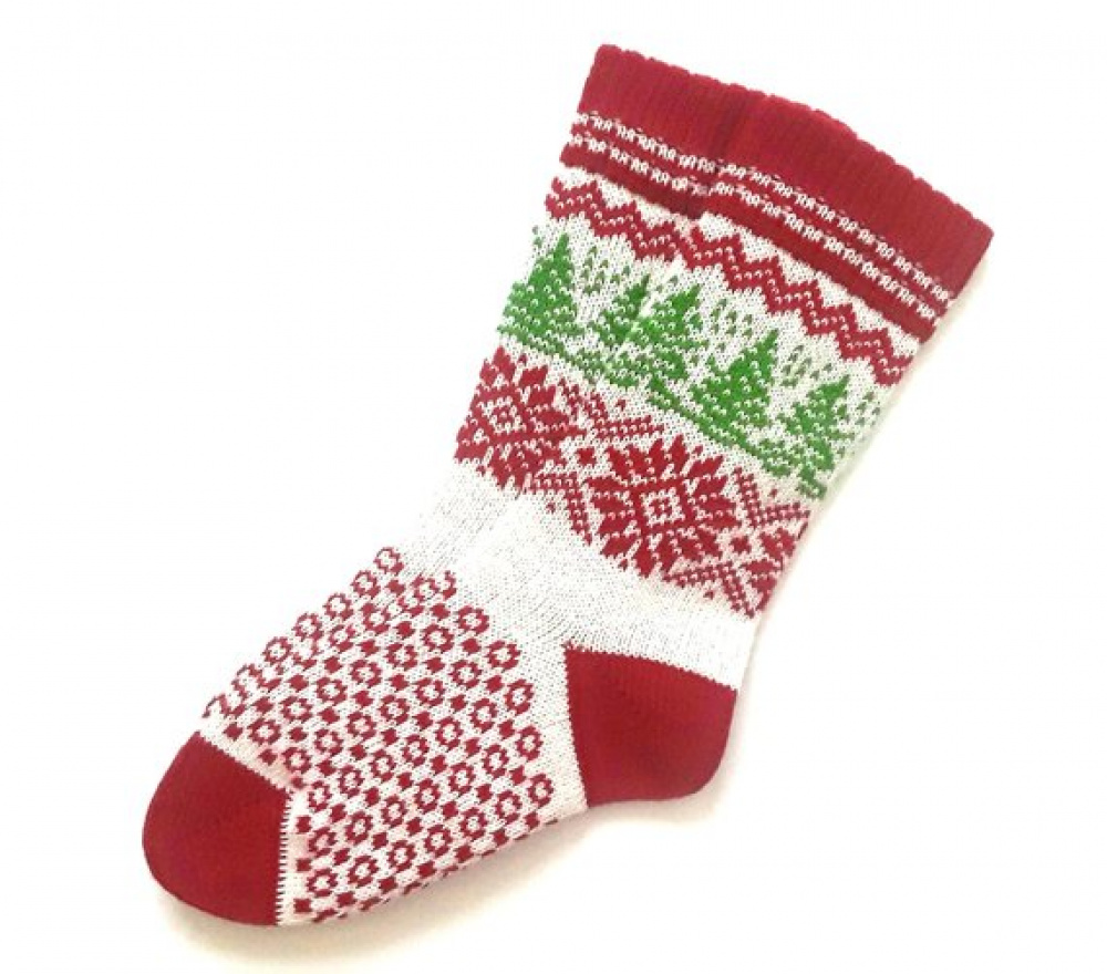Christmas wool socks with patterns Hand made wool socks Christmas wrapped