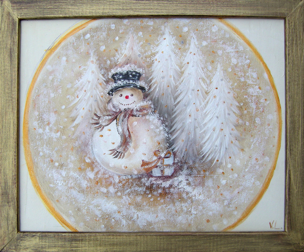 Žiema 25x20, al.drobė, įrėmintas paruoštas kabinti