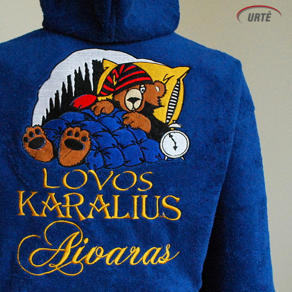 Siuvinėtas medvilninis chalatas miegaliui