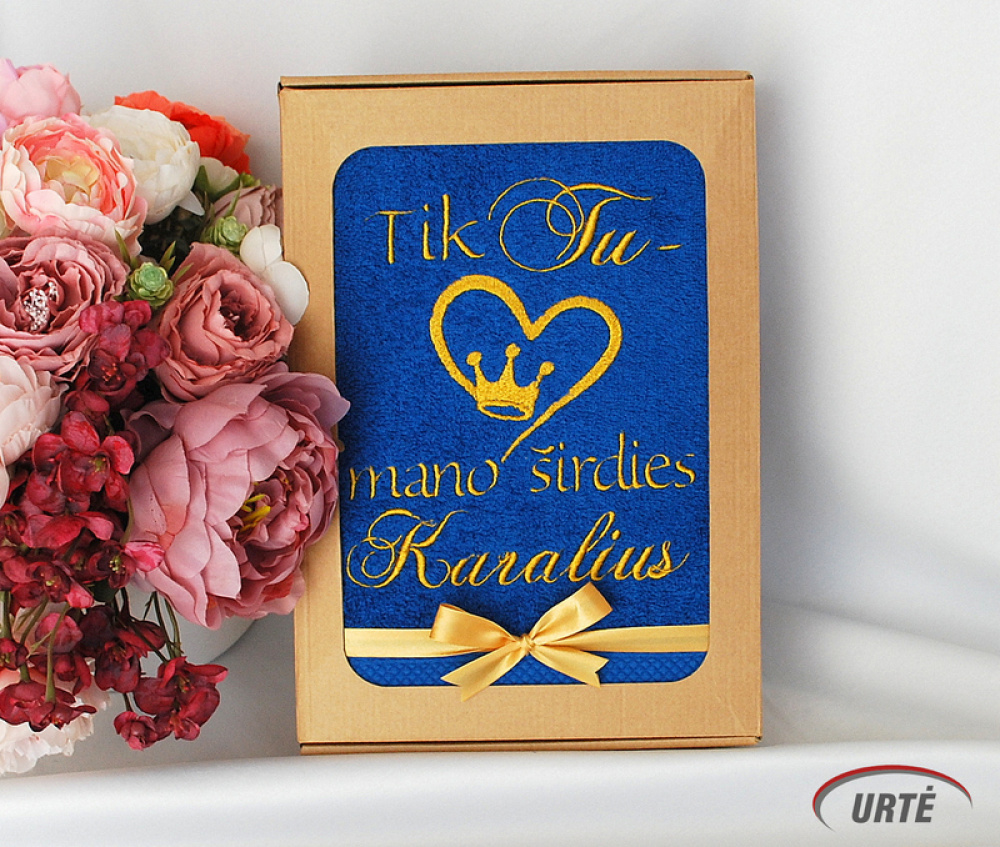 Tik Tu - mano širdies Karalius - Siuvinėtas rankšluostis