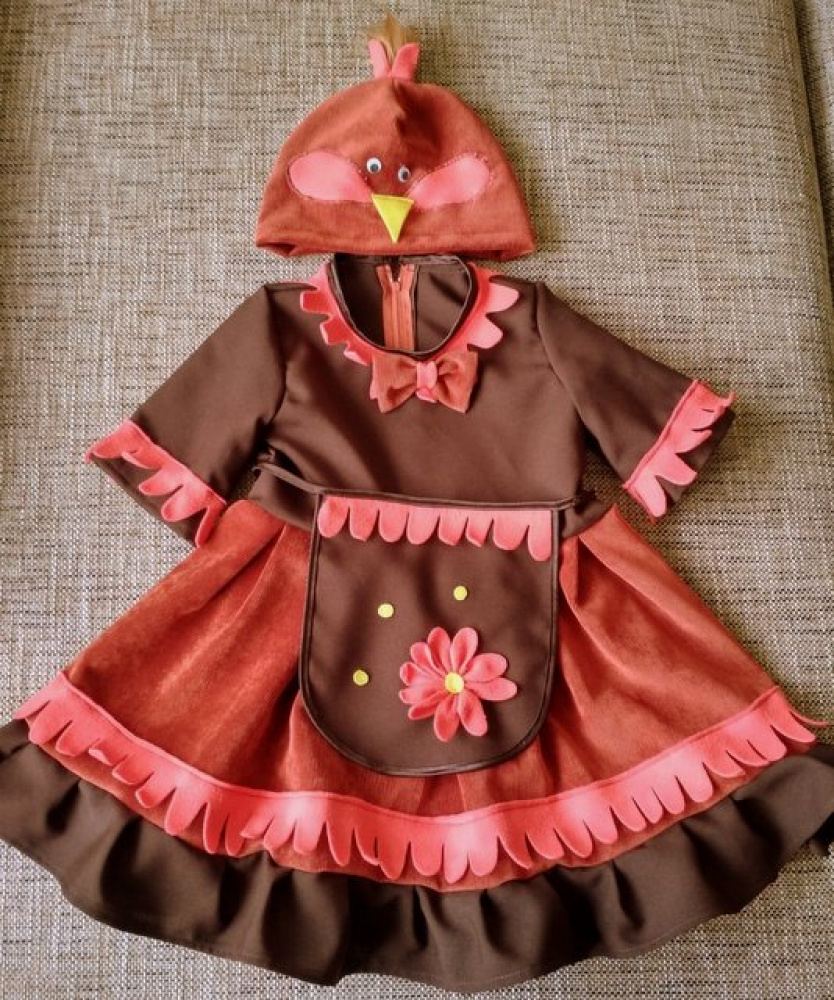 Chicken, hen carnival costume for girl