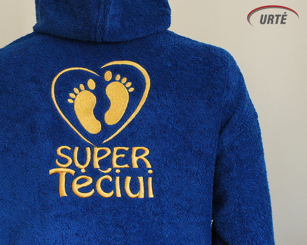 Siuvinėti medvilniniai chalatai - SUPER TĖČIUI