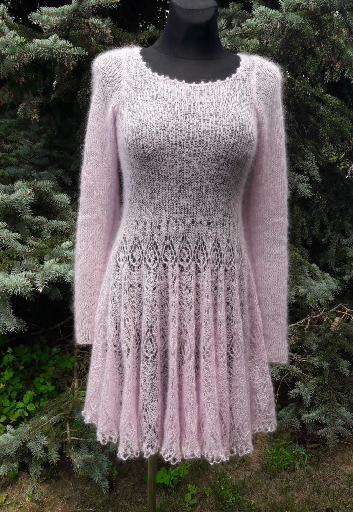 Pink lace mohair dress