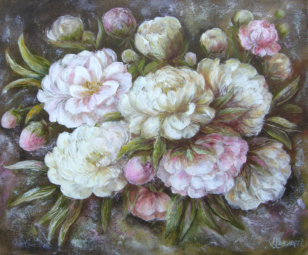 Puošnieji bijūnai 60x50, al.drobe