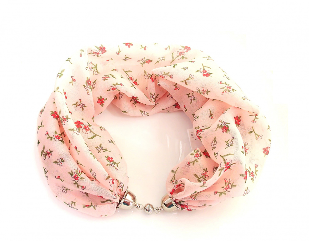 Vaikiškas šalikas papuošalas "Botanic. Pink"