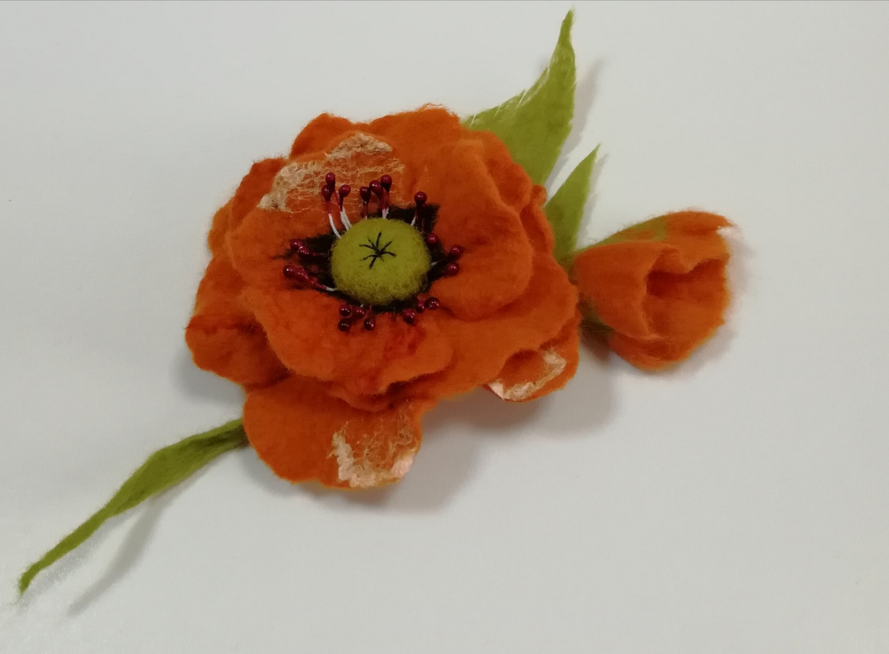 Velta gėlė " Oranžinė aguona"