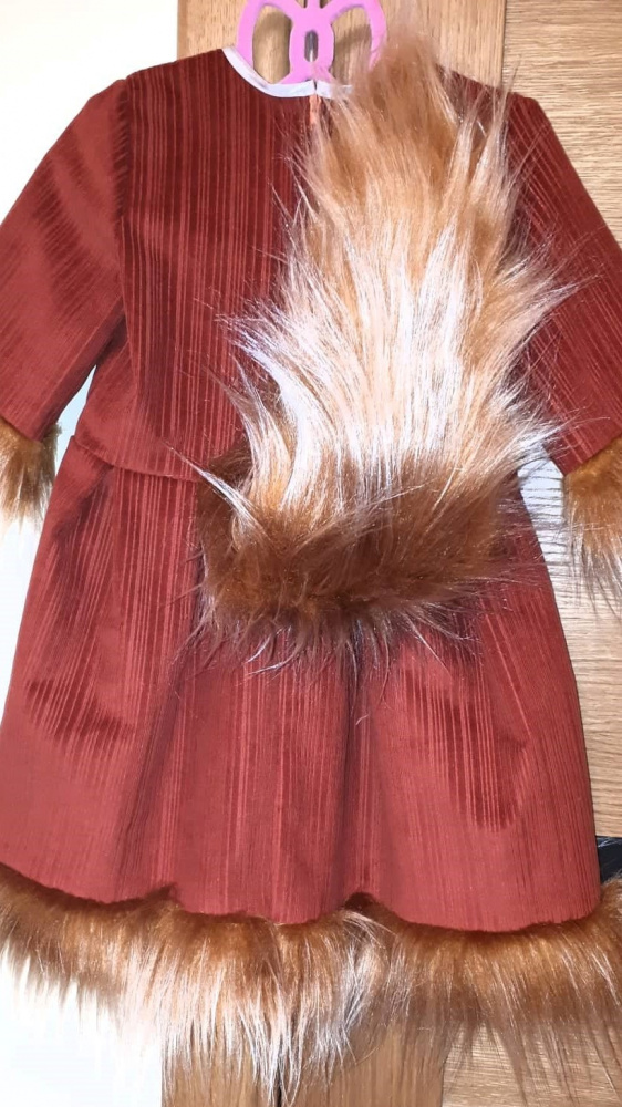 Squirrel Carnival Costume for Girl: Dress with tail  and headband picture no. 2