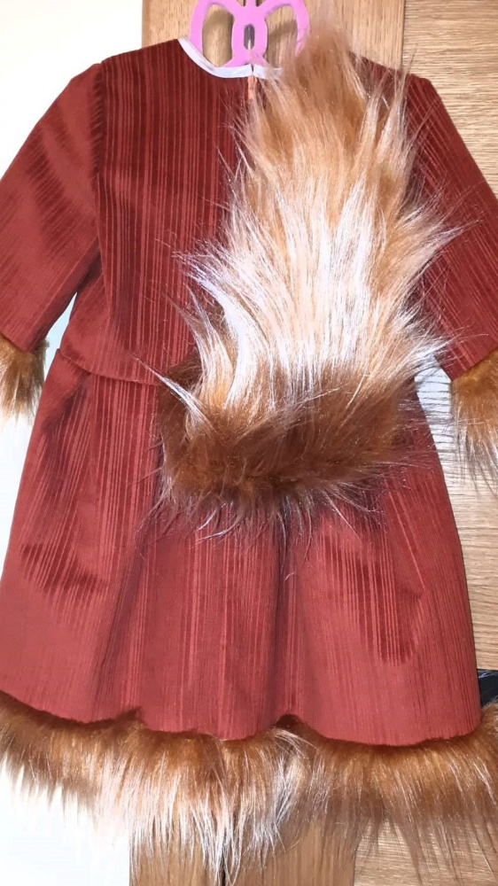 Squirrel Carnival Costume for Girl: Dress with tail and headband picture no. 2