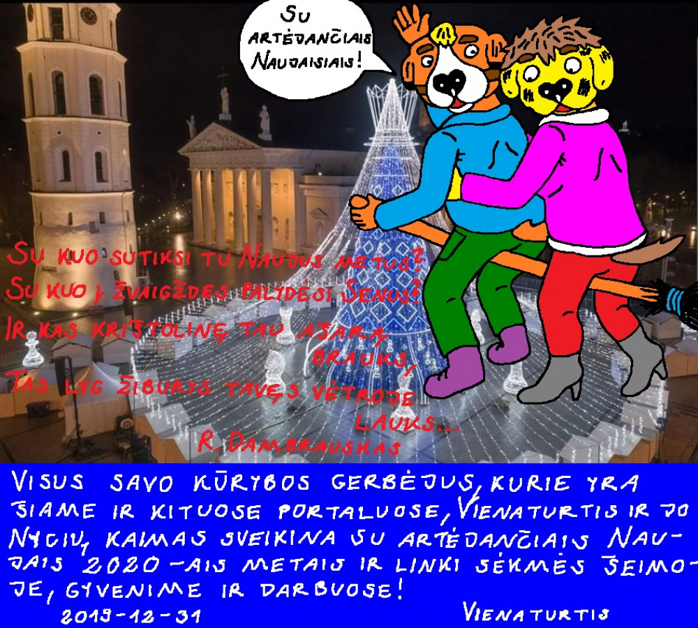 Vienaturčio šventinis sveikinimas su Naujais