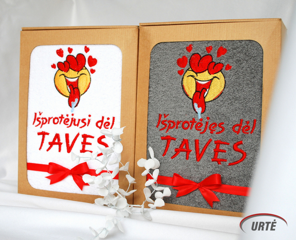 Išprotėję vienas dėl kito! Siuvinėti rankšluosčiai