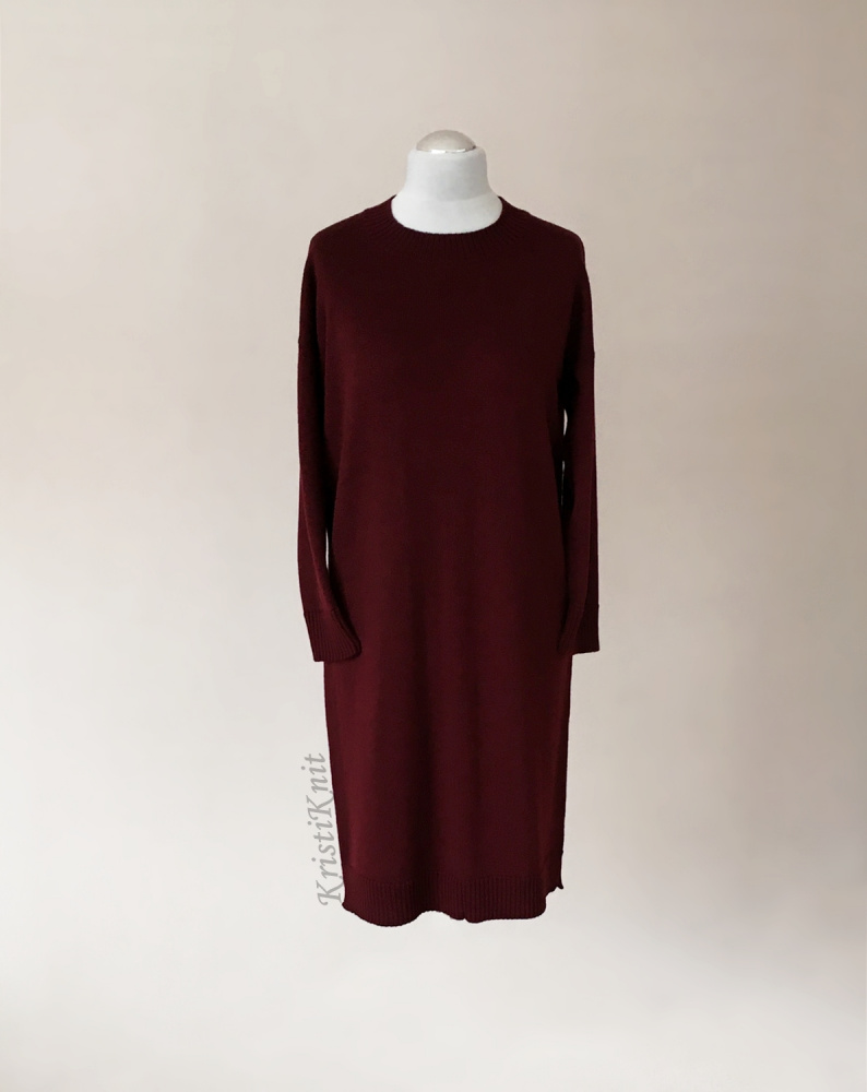 megzta moteriška suknelė "Red wine"