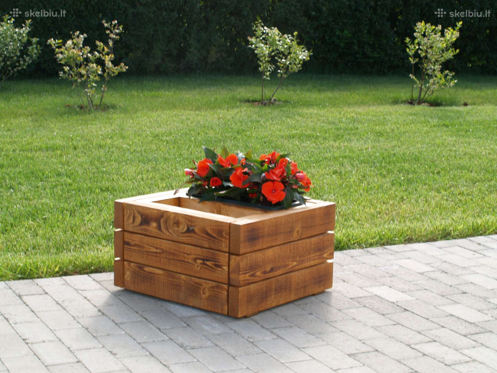 wooden outdoor pots