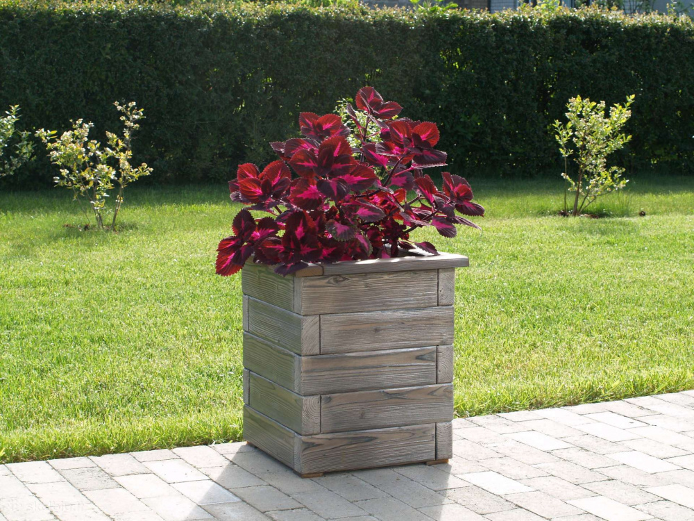 wooden outdoor pots