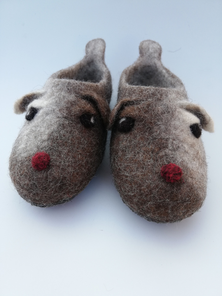 brown puppies slippers