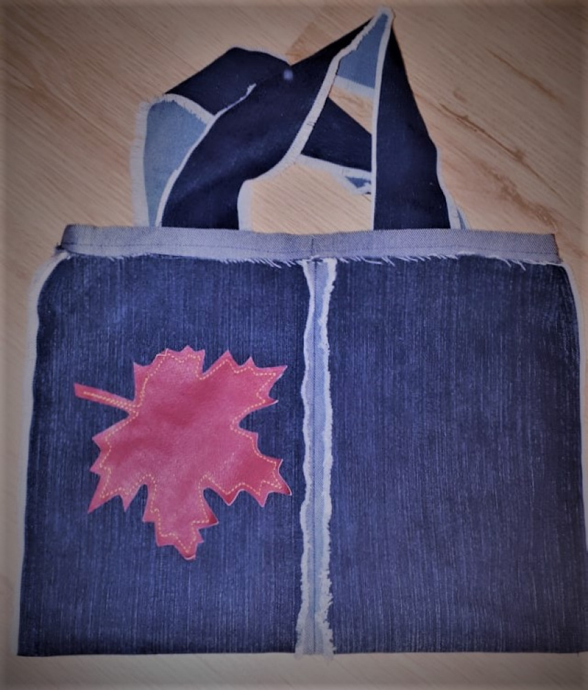 Denim bag "Autumn"... New life in old jeans...