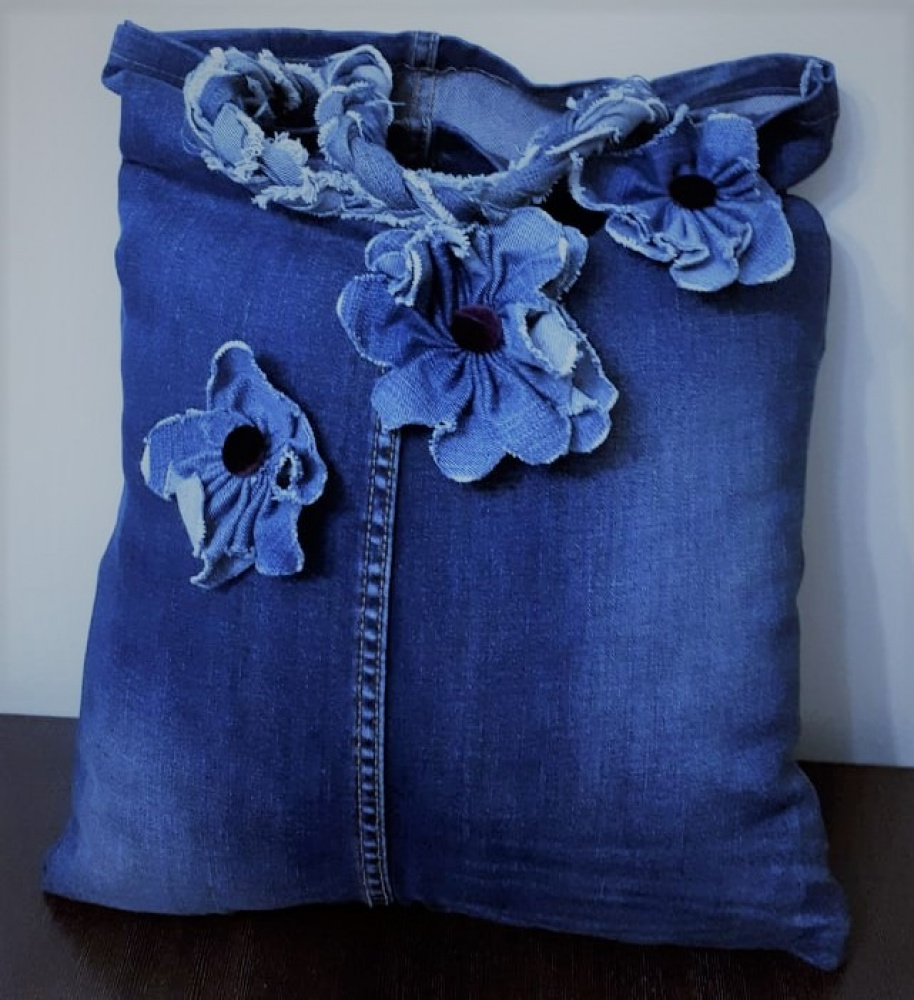 Denim bag "Flowers". New life of old jeans ...