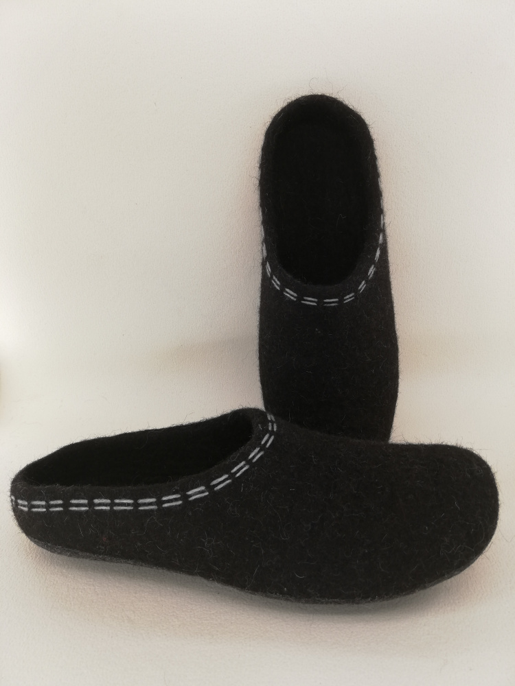 man's slippers black