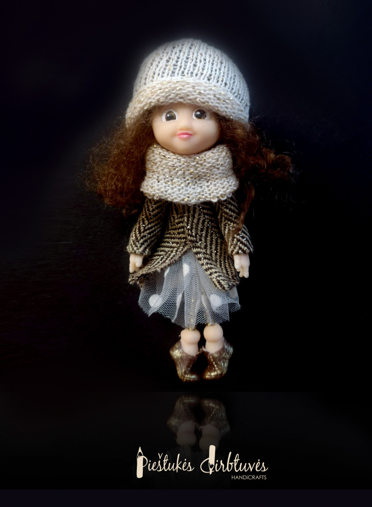 Miniature doll brooch "Autumn"