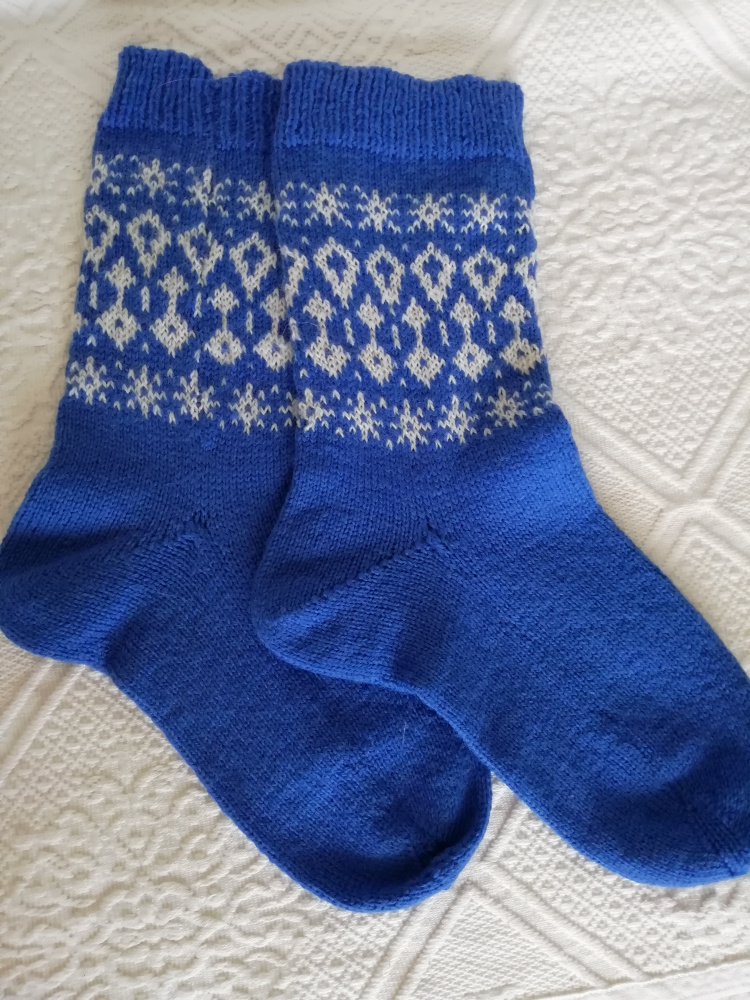 Blue printted socks