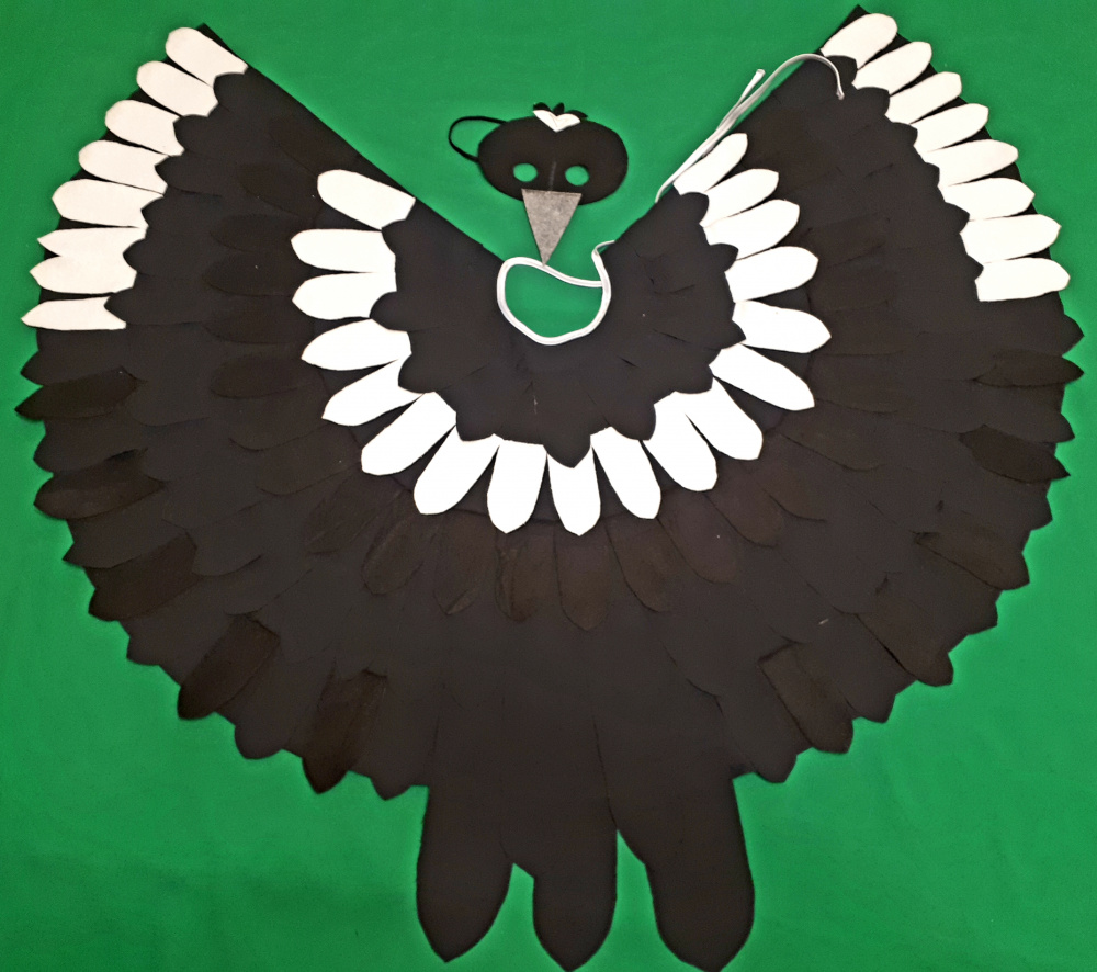 Magpie carnival costume for kids