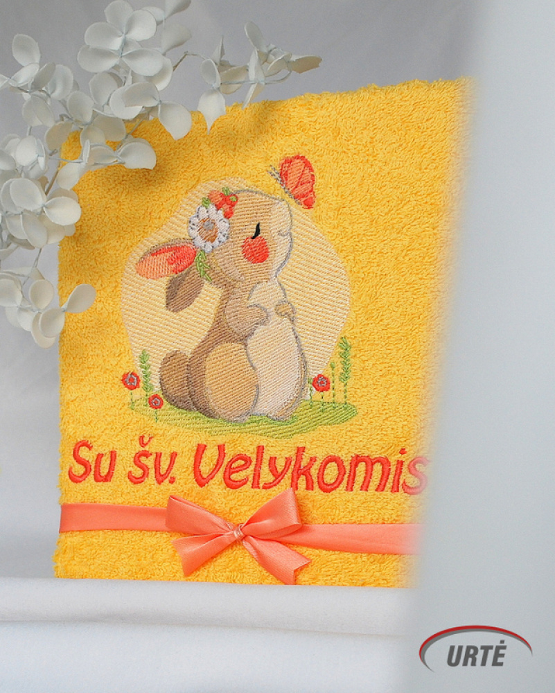 Simbolinė dovanėlė šv. Velykų proga - siuvinėtas rankšluostukas - su šv. velykomis