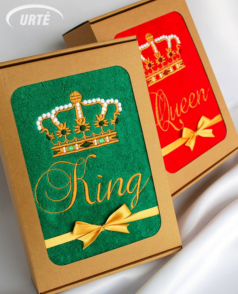 King / Queen - siuvinėti rankšluosčiai