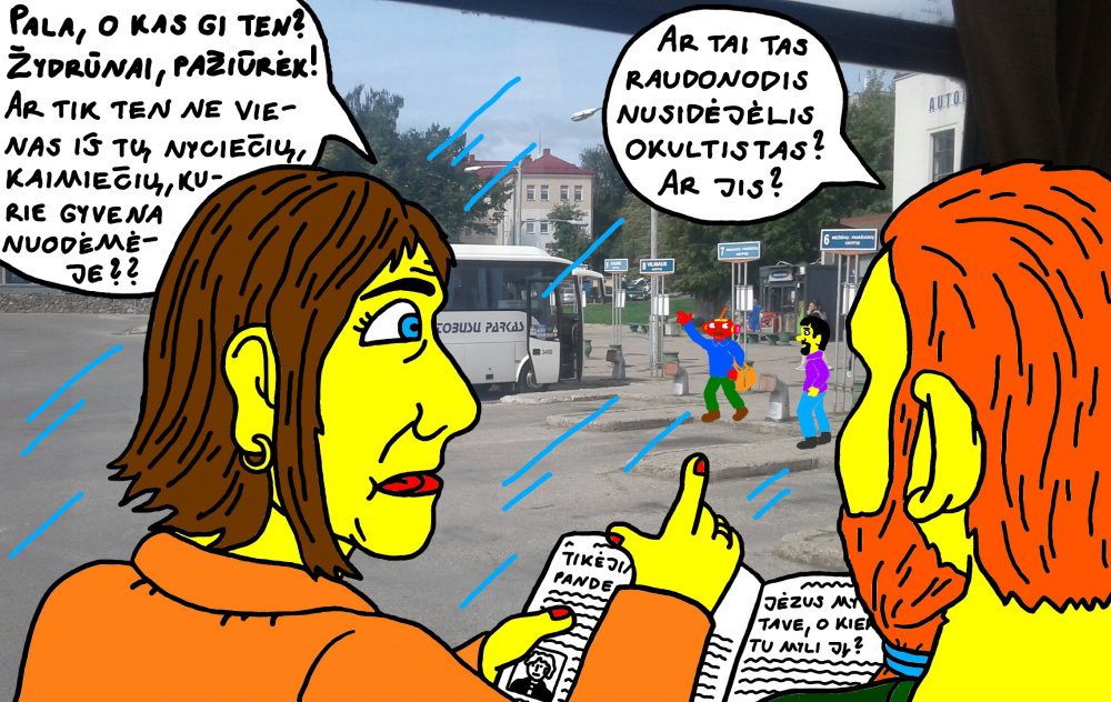 Religinė fanatikė Vida pro autobuso langą pamatė Panevėžio stotyje burtininką Tukurutį